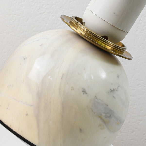 Tischlampe mit Marmorsockel und Schreibtischlampe aus Glas 