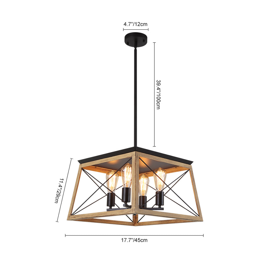 Square Rustic Linear Chandelier - Thehouselights