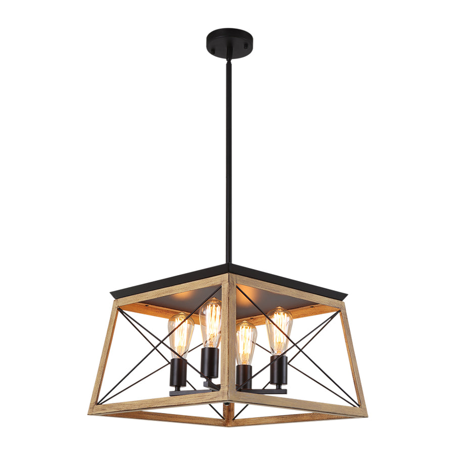 Square Rustic Linear Chandelier - Thehouselights