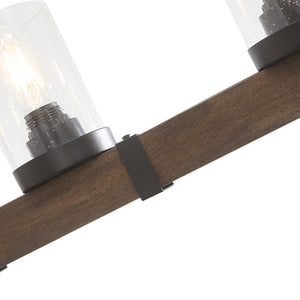 5-Light Wrought Iron Wood Chandelier Light Fixture - Thehouselights