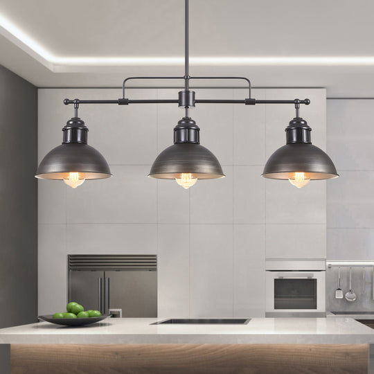 Modern Industrial Kitchen 3-Light Dome Pendant Light | Bar Pendant ...