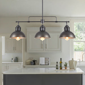 Industrial Kitchen 3-Light Dome Pendant Light - Thehouselights