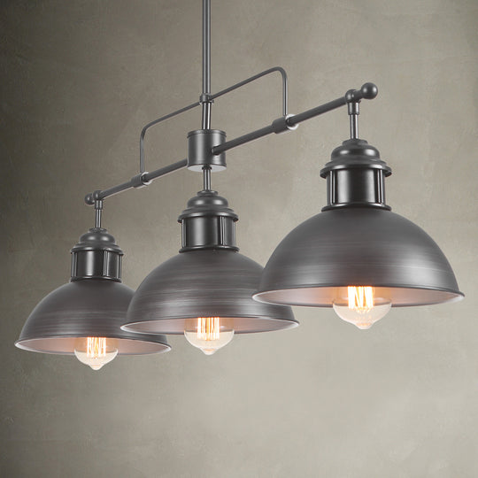 Modern Industrial Kitchen 3-Light Dome Pendant Light | Bar Pendant ...