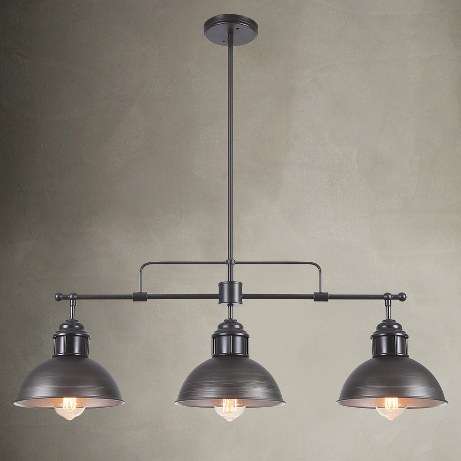 Industrial Kitchen 3-Light Dome Pendant Light - Thehouselights