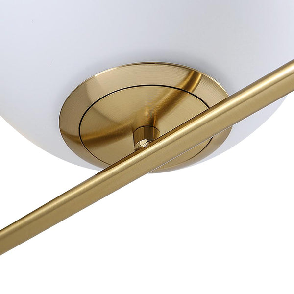 Kitchen Lightie-Antique Brass Blown Opal Glass Globe Wall Light Fixture-Wall Lights--