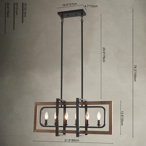 Kitchen Lightie-Kitchen 6-Light Geometric Rectangle Chandelier Light-Chandelier--