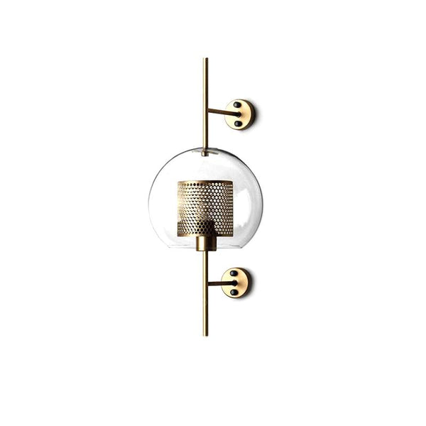 Kitchen Lightie-Mid-Century Modern 1-Light Gold/Silver Glass Globe Wall Sconce-Wall Lights-Gold-
