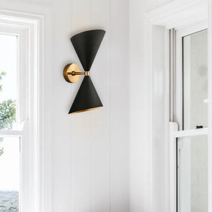 Kitchen Lightie-Mid-Century Modern Hourglass Black Mounted Wall Sconce Lighting-Wall Lights--