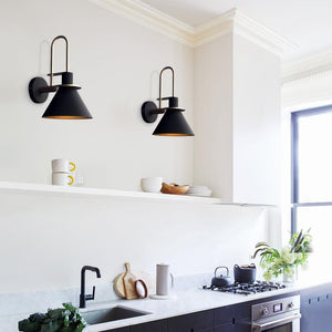 Kitchen Lightie-Mid-Century Modern Industrial Look Matte Black Wall Lamp-Wall Lights--