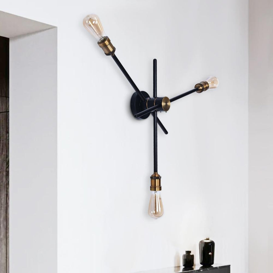 Kitchen Lightie-Modern House 2/3 Lights Black Linear Wall Sconce Light-Wall Lights-3 Bulbs-