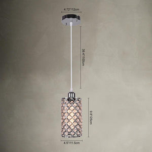 Kitchens 'n Lights-1-Light Crystal Single Cylinder Pendant Light-Pendants-Default Title-
