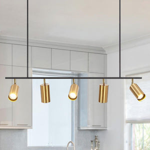Kitchens 'n Lights -5-Light Kitchen Track Lighting Kit-Pendant Light-Black-