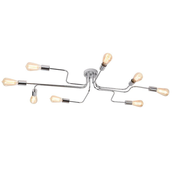 Kitchens 'n Lights-8-Light Traditional Sputnik Linear Semi-Flush Mount-Flush Mount-Chrome-