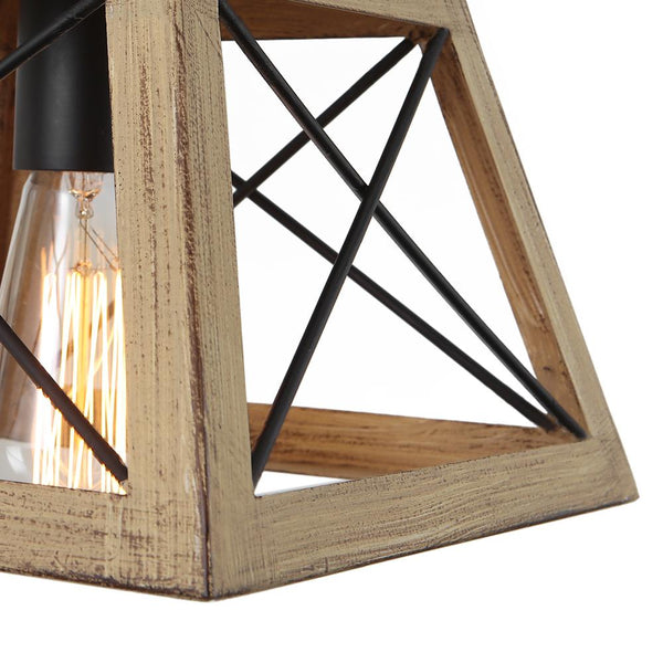 Thehouselights-Farmhouse Rustic 1-Light Single Mini Pendant Light-Pendants-Brown-