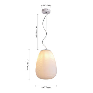 Kitchens 'n Lights-Modern 1 Light Lantern Ribbed Glass Pendant Light-Pendant-S-