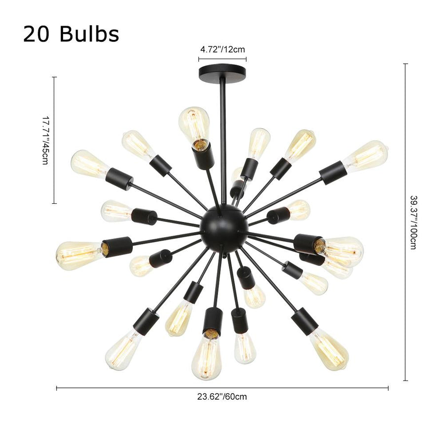 Kitchens 'n Lights-Modern 12/20-Light Black Sputnik Sphere Chandelier-Chandelier-12 Bulbs-