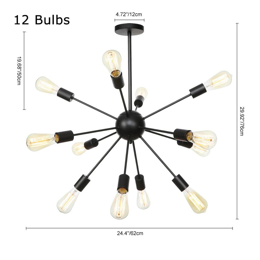 Kitchens 'n Lights-Modern 12/20-Light Black Sputnik Sphere Chandelier-Chandelier-12 Bulbs-