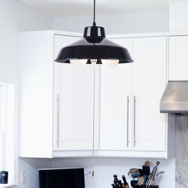 Kitchens 'n Lights-Modern 3-Light Dome Hanging Pendant Light-Pendants-Black-