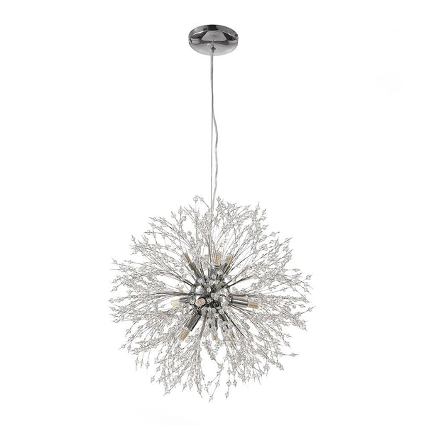 Kitchens 'n Lights-Modern 9-Light Crystal Sputnik Chandelier-Chandelier-Chrome-