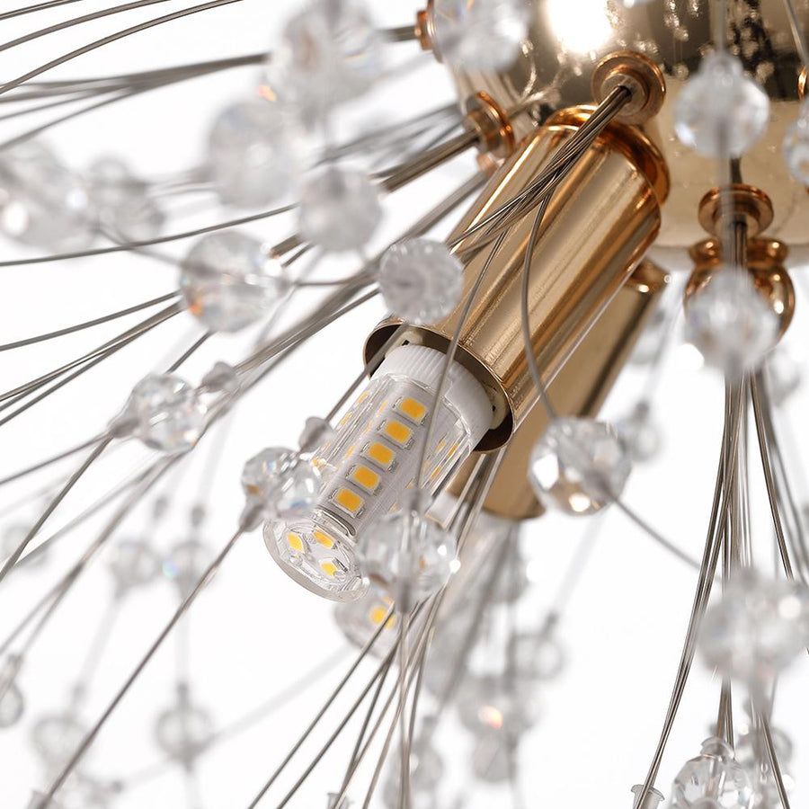 Kitchens 'n Lights-Modern 9-Light Crystal Sputnik Chandelier-Chandelier-Gold-