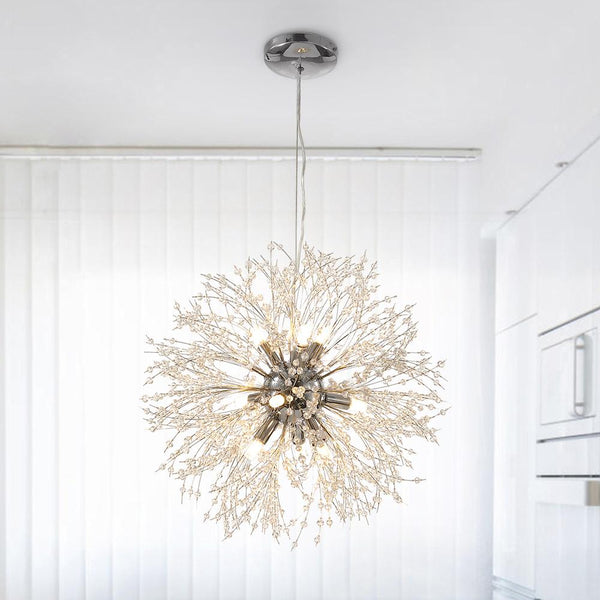 Kitchens 'n Lights-Modern 9-Light Crystal Sputnik Chandelier-Chandelier-Gold-