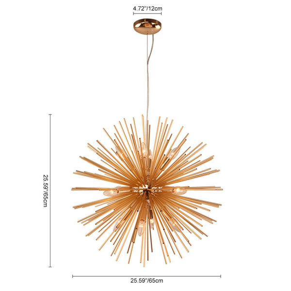Kitchens 'n Lights-Modern Gold Sputnik Chandelier for Kitchen Island-Chandelier-8 Bulbs-