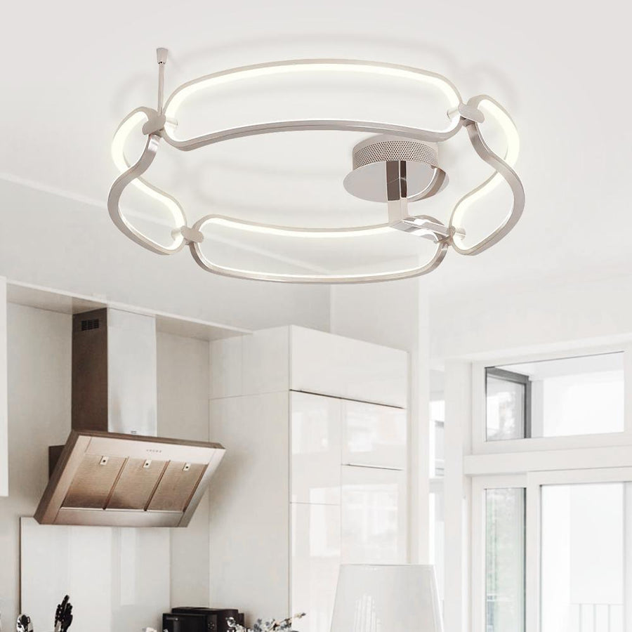 Kitchens 'n Lights-Modern LED Circle Semi Flush Mount Ceiling Light-Ceiling Light-Gold-18''