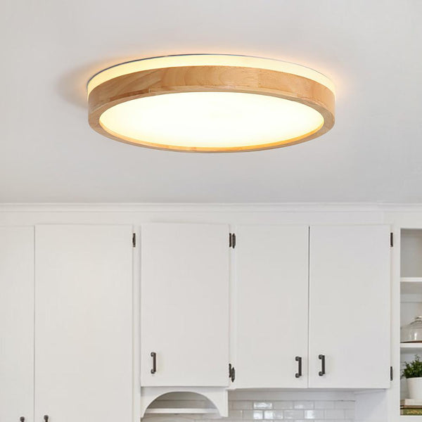 Kitchens 'n Lights -Scandinavian Wood LED Flush Mount Light-Flush Mount-11''-