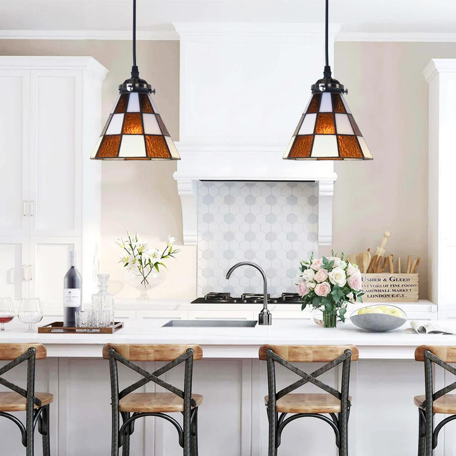 Kitchens 'n Lights-Stylish 1-Light Check Patterned Linear Pendant Light-Pendants-Default Title-