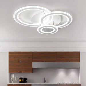 Kitchens 'n Lights -White 3 Rings LED Semi Flush Mount Ceiling Light-Flush Mount-Cool White-