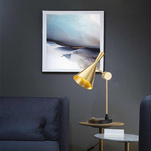 Thehouselights-1-Light Cone-Shape AdjustableTable Lamp-Table Lamp-Brass-
