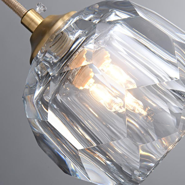 Thehouselights-1 Light Crystal Mini Pendant Lighting-Pendant--