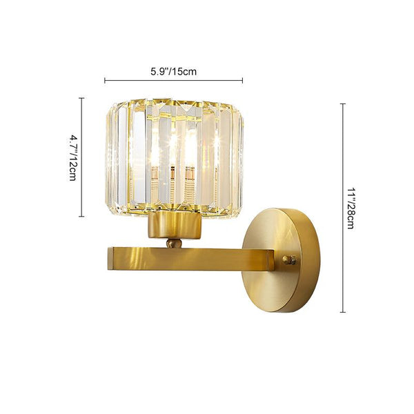 Thehouselights-1-Light Crystal Wall Sconce-Wall Lights--