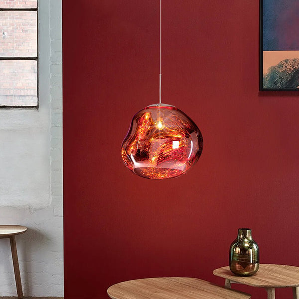 Thehouselights-1-Light Melt Kitchen Pendant Light-Pendant-Red 11 in.-
