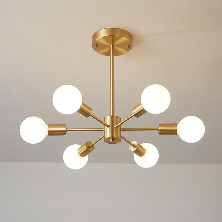 6-Light Large Sputnik Chandelier |Semi Flush Chandelier – Thehouselights