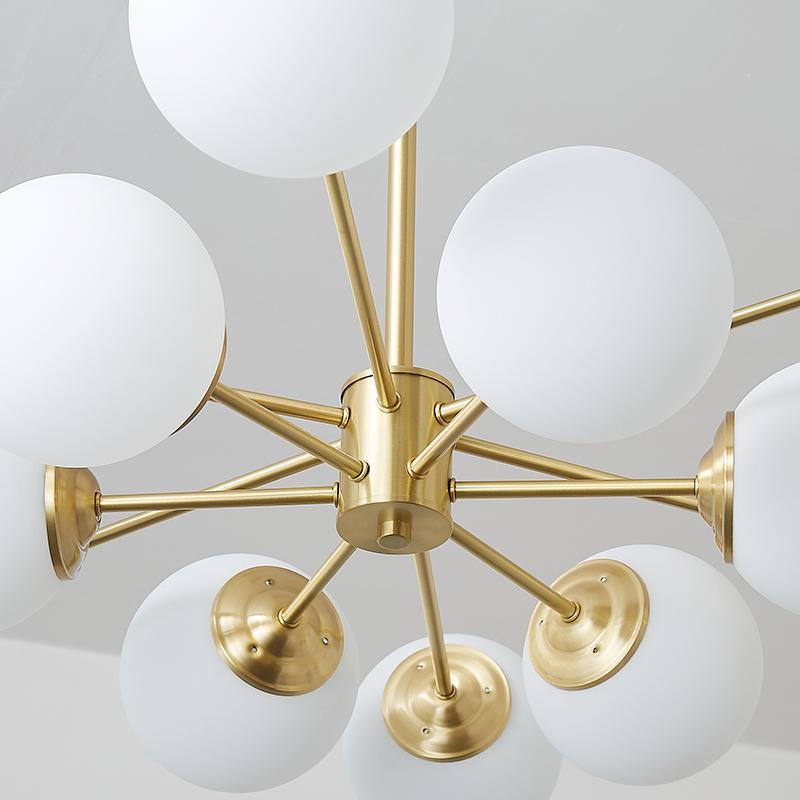 Thehouselights-12-Light Two-tier Sputnik Opal Globe Chandelier-Chandelier--