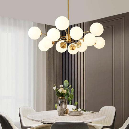 12-Light Two-tier Sputnik Opal Globe Chandelier | Sputnik Chandelier ...