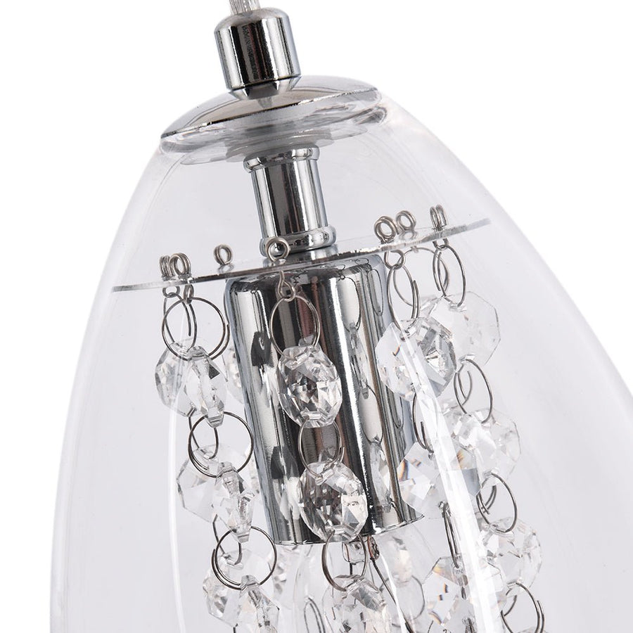 Thehouselights-1/3 Light Glass Dome Pendant Lighting with Crystal Beads-Pendant-3Lt-