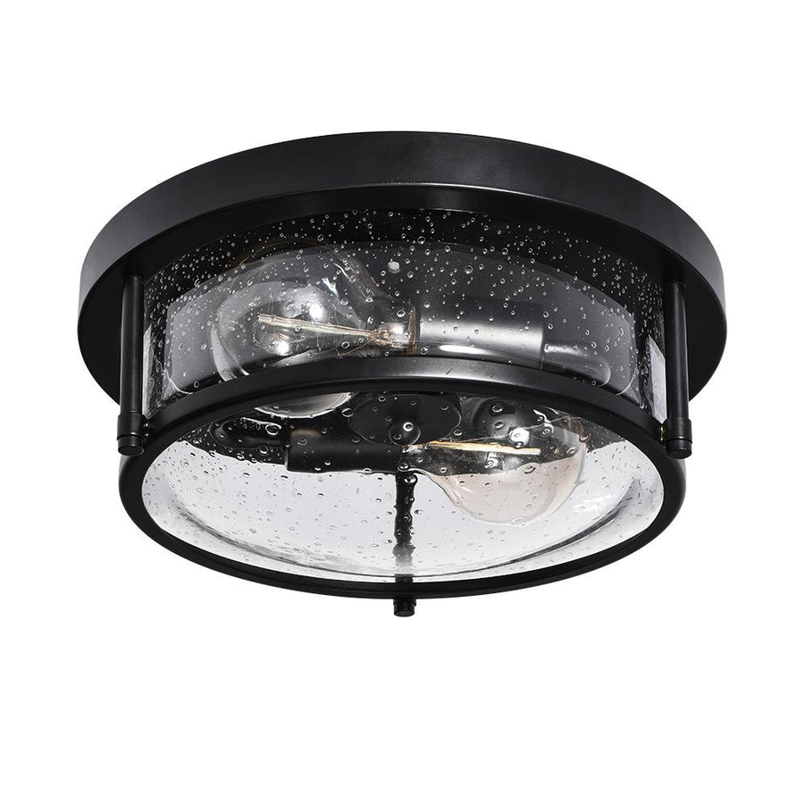 Thehouselights-2-Light Flush Mount with Water-Drop Glass Shade-Flush Mount--
