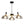 Thehouselights-3 Light Amber Glass Dome Chandelier-Chandelier--