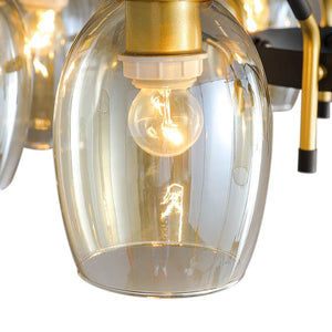 Thehouselights-3 Light Amber Wine Glass Chandelier-Chandelier--