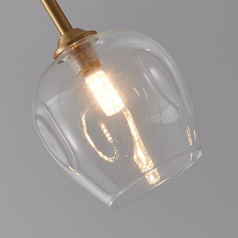 Thehouselights-3-Light Pendant Light with Clear Glass Shade-Pendant--