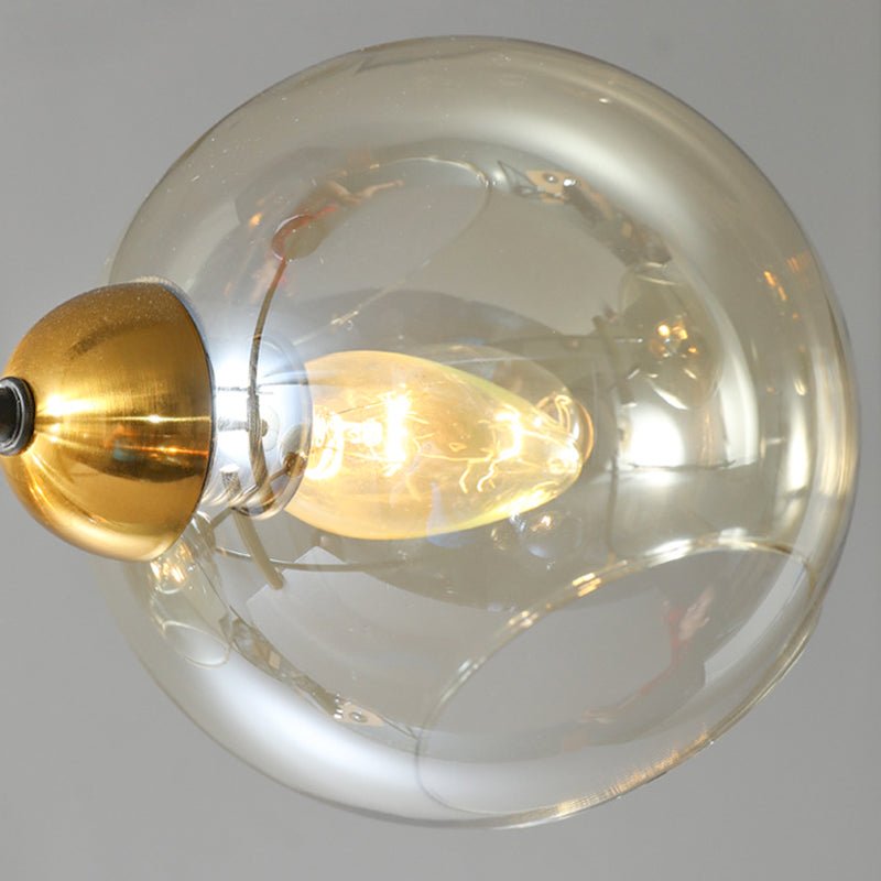 Thehouselights-4 Light Amber Glass Sputnik Chandelier-Chandelier--