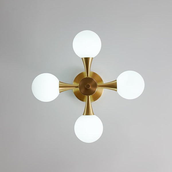 Thehouselights-4-light Opal Globe Chandelier Ceiling Light-Chandelier--