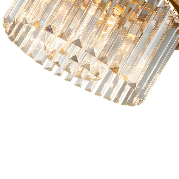 Thehouselights-5-Light Round Crystal Gold Chandelier-Chandelier--