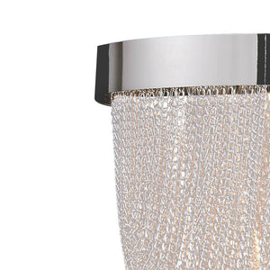 Thehouselights-5-Light Silver Tassel Semi Flush Mount in Chrome-Ceiling Light--