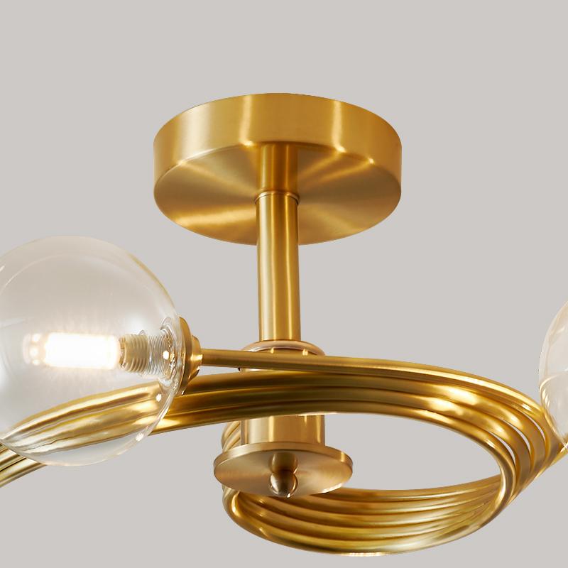 Thehouselights-5-Light Spin Ceiling Light with Glass Globe-Ceiling Light--