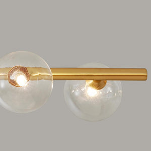 Thehouselights-6-Light Linear Bubble Glass Chandelier-Chandelier--