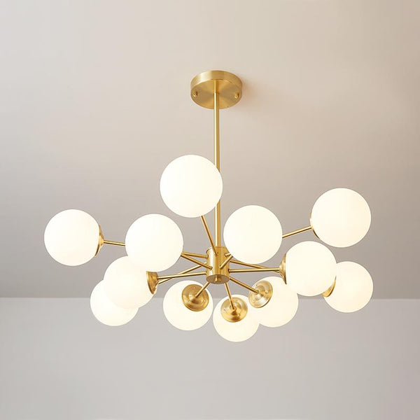 Thehouselights-6/8/12-Light Mid-Century Modern Opal White Glass Globe Chandelier-Chandelier-12-Light-