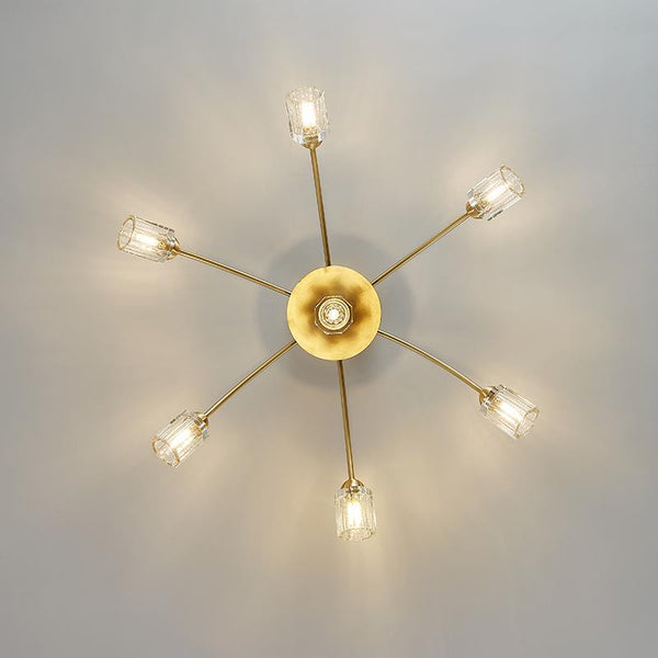 Thehouselights-7-Light Sputnik Circle Flush Mount Ceiling Light-Ceiling Light--